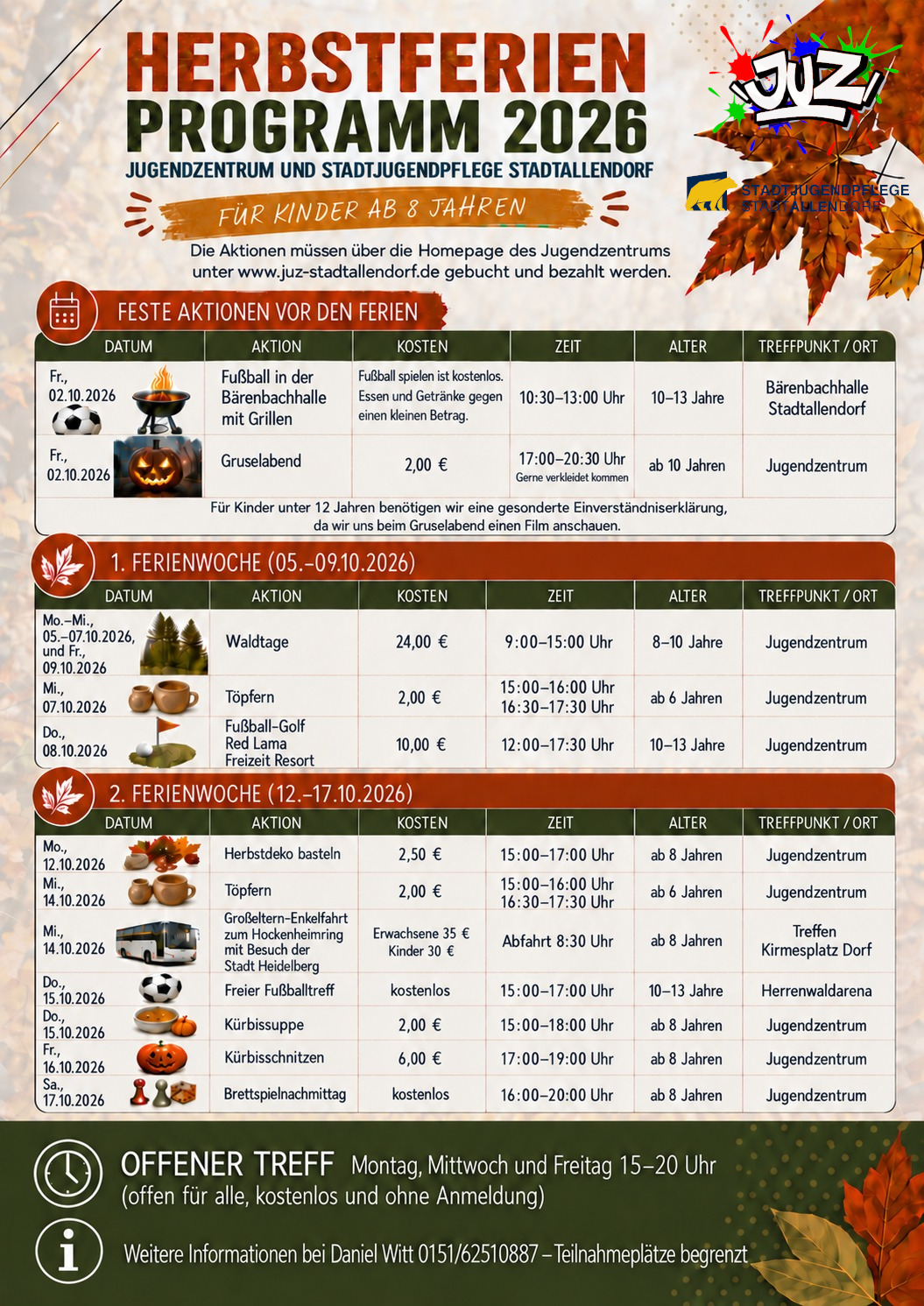 02.10.2026 Herbstferienprogramm 2026 - Fußball und Grillen